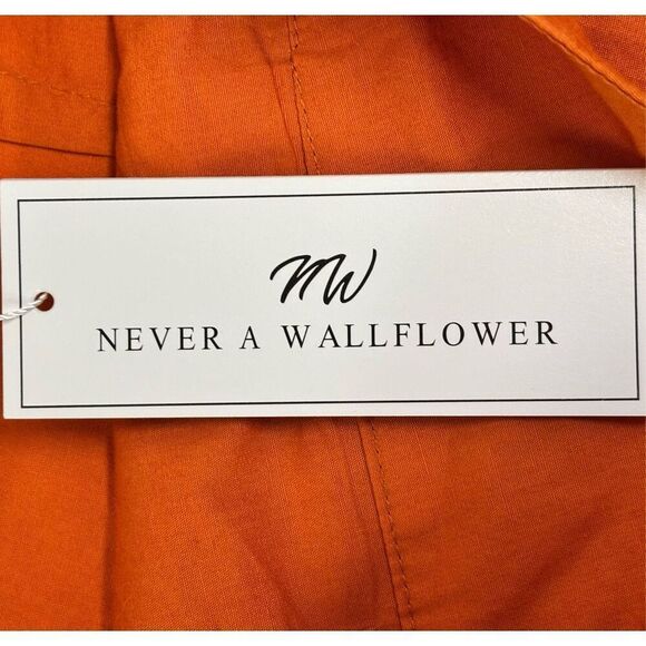 Never A Wallflower High Waist Cotton  Shorts in Burnt Orange NWT Size Medium - Picture 5 of 6